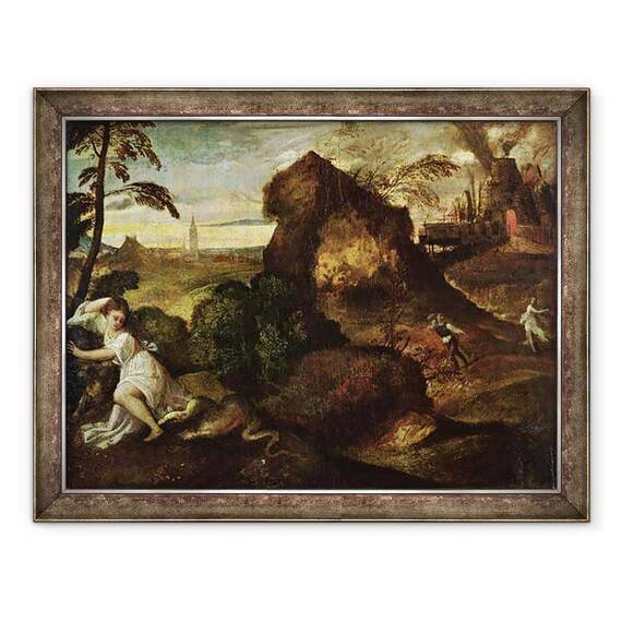 Tablou inramat - Titian - Orfeu si Euridice - - Roveli