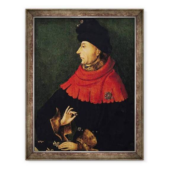 Tablou inramat - Scoala franceza - Ioan cel Neinfricat 1371-1419 Duce de Burgundia - - Roveli