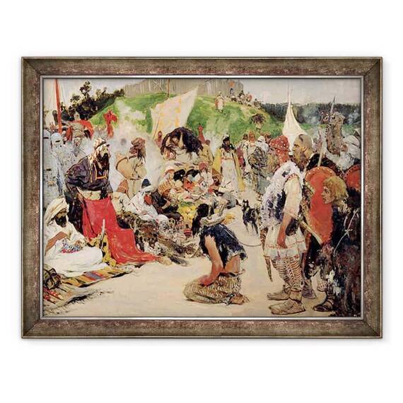 Tablou inramat - Sergej Vasilevic Ivanov - Negodii pentru sclavii orientali - - Roveli