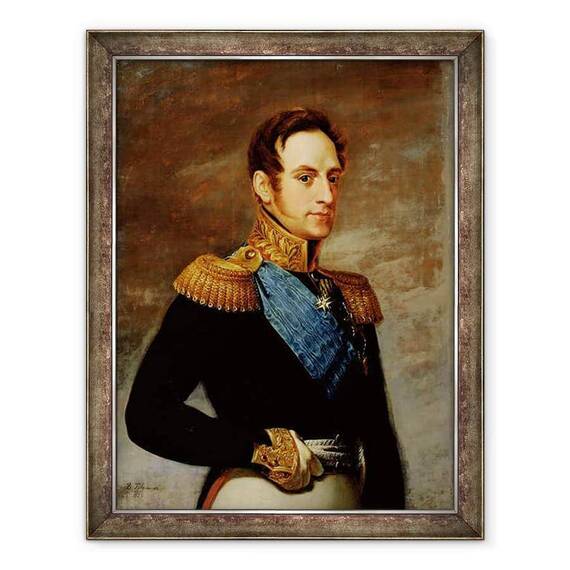 Tablou inramat - Vasili Andreevich Tropinin - Portretul tarului Nicolae I 1796-1855 1826 - - Roveli