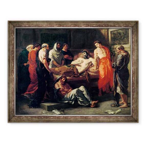 Tablou inramat - Ferdinand Victor Eugene Delacroix - Studiu pentru moartea lui Marcus Aurelius 121-180 - - Roveli
