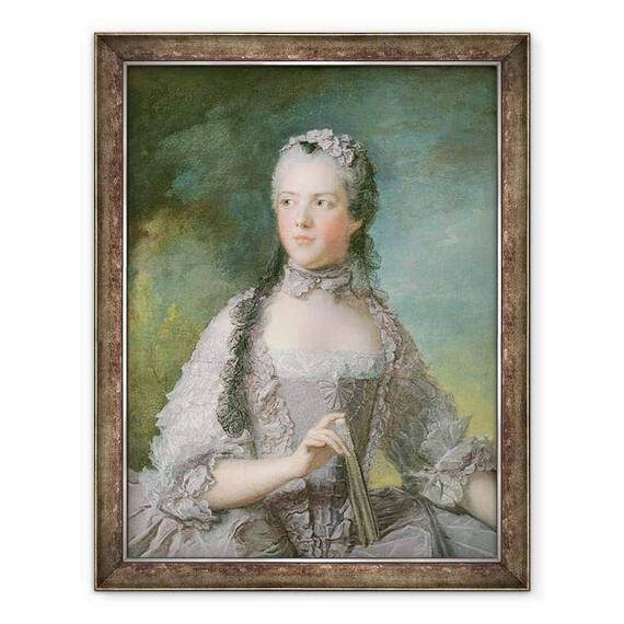 Tablou inramat - Jean-Marc Nattier - Portret De Adelaide de France 1732-1800 Cu Un Ventilator - - Roveli