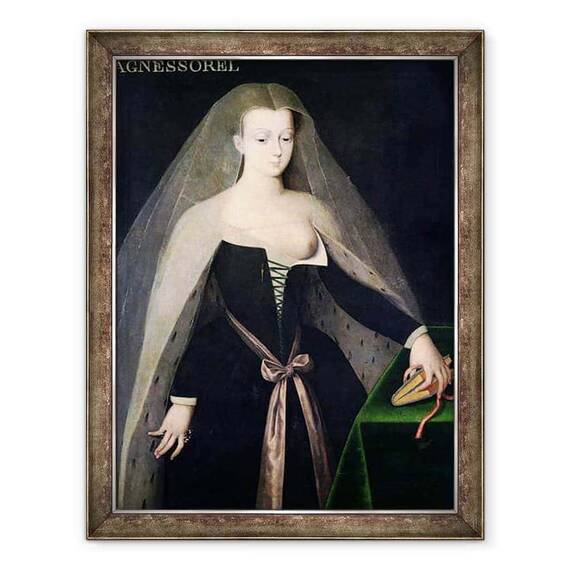 Tablou inramat - Scoala franceza - Agnes Sorel c.1422-50 - - Roveli