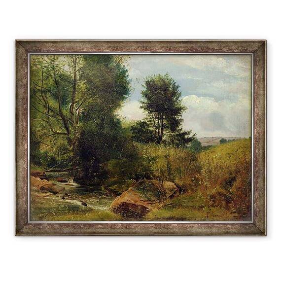 Tablou inramat - Lionel Constable - Vedere pe raul Sid, langa Sidmouth - - Roveli