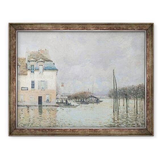 Tablou inramat - Alfred Sisley - Potopul de la Port-Marly - - Roveli