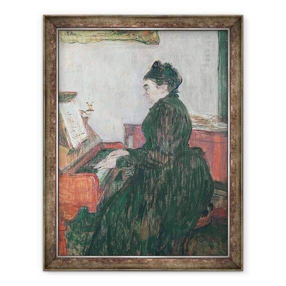 Tablou inramat - Henri de Toulouse-Lautrec - Madame Pascal la pian in salonul Chateau de Malrome - - Roveli
