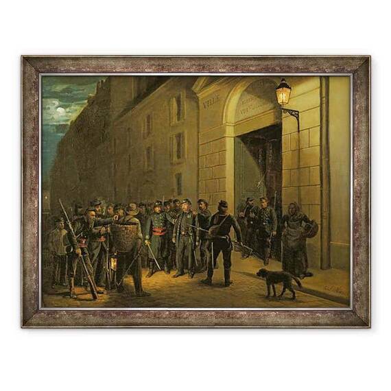 Tablou inramat - Emmanuel Masse - Arestarea generalilor Lecomte si Clement Thomas in timpul comunei din Paris - - Roveli