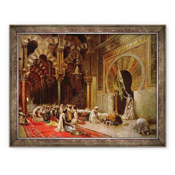Tablou inramat - Edwin Lord Weeks - Interiorul Moscheii de la Cordoba - - Roveli