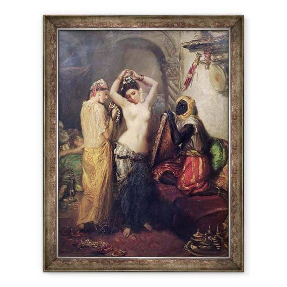 Tablou inramat - Theodore Chasseriau - Toaleta in Seraglio - - Roveli