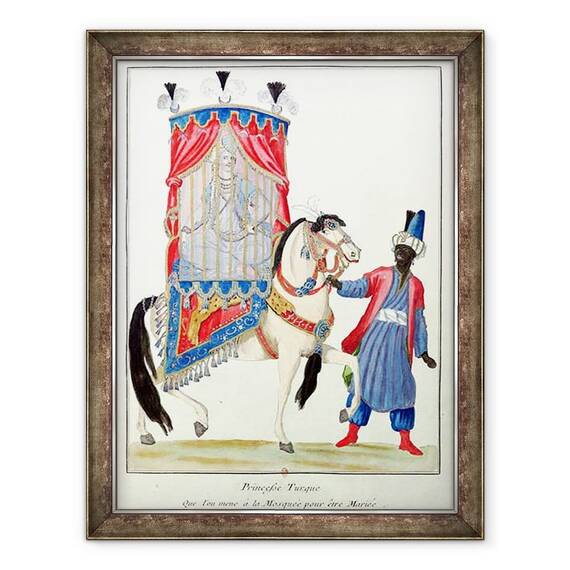 Tablou inramat - Scoala franceza - Printesa turca in drum spre moschee pentru casatoria ei - - Roveli