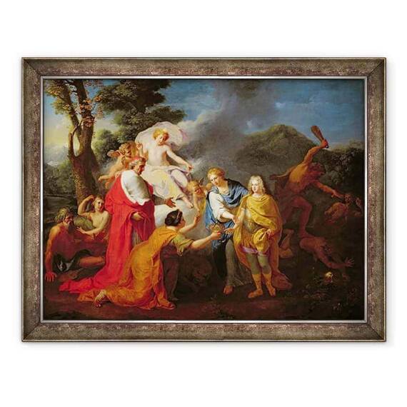 Tablou inramat - Henri Antoine de Favanne - Alegorie de recunoastere a lui Philippe de France 1683-1746 Duce de Anjou ca rege al Spaniei, 24 noiembrie 1700 - - Roveli