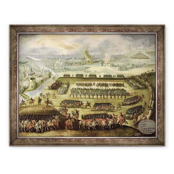 Tablou inramat - Rodrigo of Holland - Asediul Parisului Razboiul impotriva Frantei 1556-8 - - Roveli