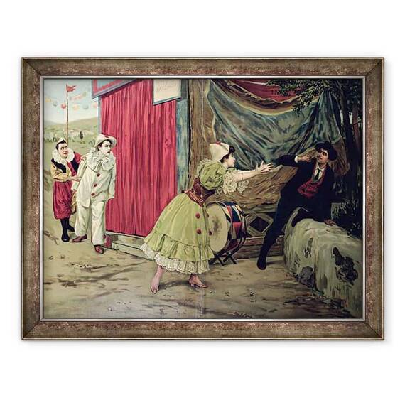 Tablou inramat - Scoala franceza - Scena din opera Pagliacci de Ruggiero Leoncavallo 1857-1919 - - Roveli