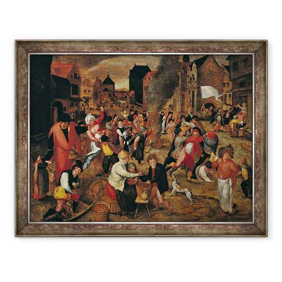 Tablou inramat - Maerten van Cleve - Incendiile Sfantului Martin - - Roveli