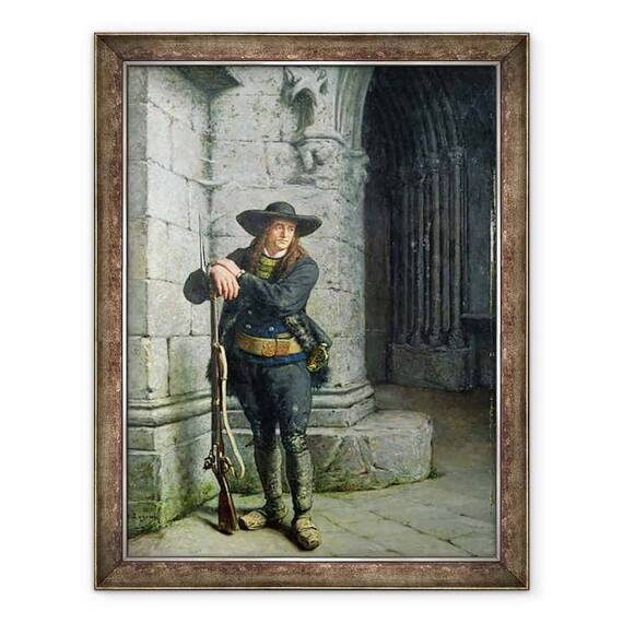 Tablou inramat - Charles Loyeux - Breton inarmat pazind o veranda - - Roveli