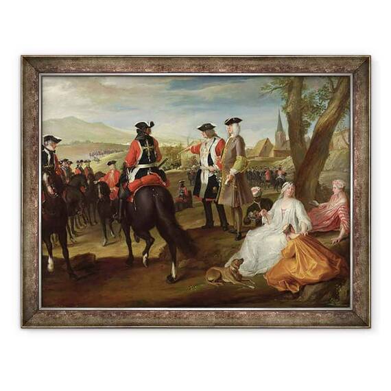 Tablou inramat - Paul Ponce Antoine Robert - Revizuirea muschetarilor negri pe Plaine des Sablons - - Roveli