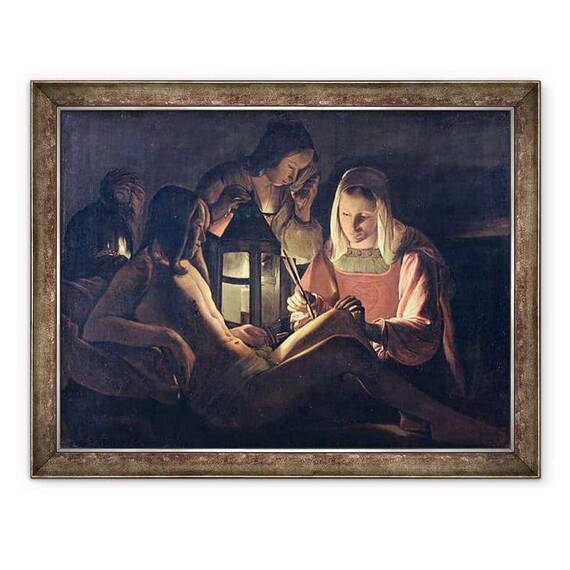 Tablou inramat - Georges de la Tour - Sfantul Sebastian ingrijit de Sfanta Irene si de Sfintele Femei - - Roveli