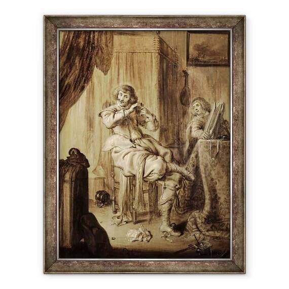 Tablou inramat - Adriaen Pietersz van de Venne - Un Gentleman la toaleta lui - - Roveli