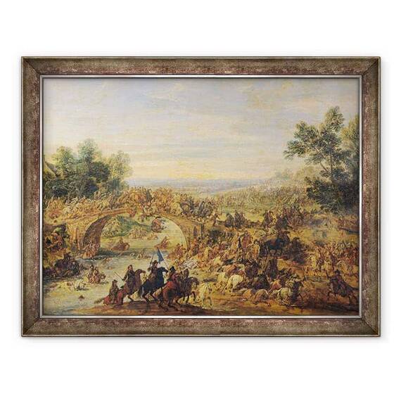 Tablou inramat - Adam Frans van der Meulen - Cavalerie Batalia pe un pod - - Roveli