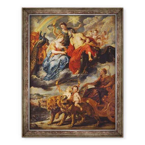 Tablou inramat - Peter Paul Rubens - Ciclul Medici, intalnirea lui Henri al IV-lea 1553-1610 si a Mariei de Medici 1573-1642 la Lyon in 9 septembrie 1600 - - Roveli