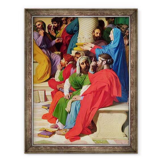Tablou inramat - Jean Auguste Dominique Ingres - Isus printre doctori, detaliu de medici si Fecioara Maria - - Roveli