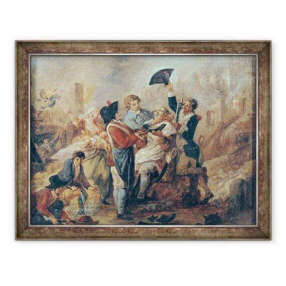Tablou inramat - Louis Joseph Watteau - Cana de barbierit din Lille - - Roveli