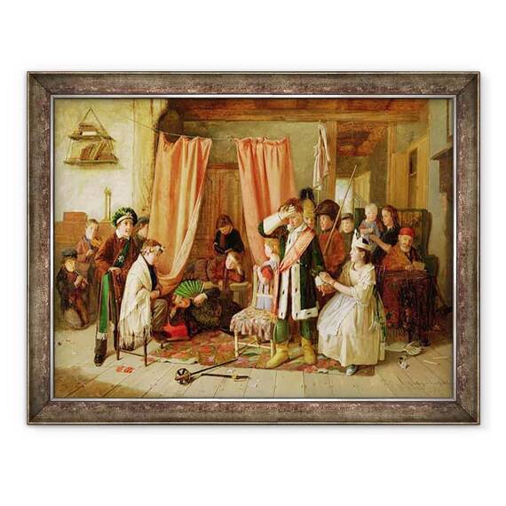 Tablou inramat - Charles Hunt - Copiii care actioneaza Scena de joaca, Actul II, Scena ii, din Hamlet - - Roveli