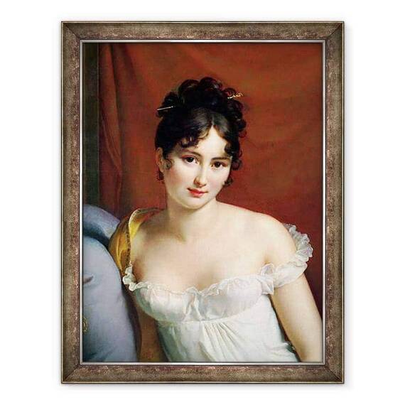 Tablou inramat - Baron Gerard, Francois Pascal Simon - Portretul doamnei Recamier 1777-1849 ulei pe panza - - Roveli