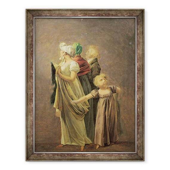 Tablou inramat - Louis Leopold Boilly - Studiu pentru membrii publicului la Expozitia Conconsacrarea imparatului Napoleon de Jacques Louis David in Marele Salon al Luvru - - Roveli