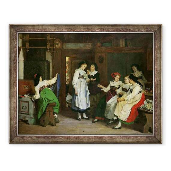 Tablou inramat - Camille Alfred Pabst - O nunta in Alsacia Inferioara - - Roveli
