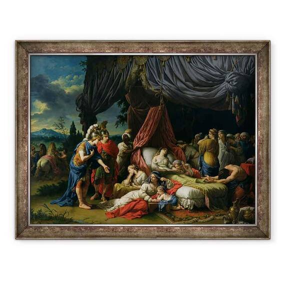 Tablou inramat - Louis Jean Francois I Lagrenee - Moartea sotiei lui Darius III 399-330 i.Hr. 1785 - - Roveli