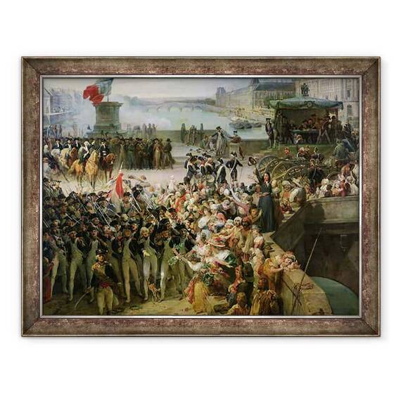 Tablou inramat - Leon Cogniet - Garde Nationale de Paris pleaca sa se inroleze in armata in septembrie 1792 - - Roveli