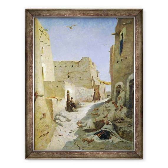 Tablou inramat - Eugene Fromentin - Drumul Bab-El-Gharbi, Laghouat - - Roveli