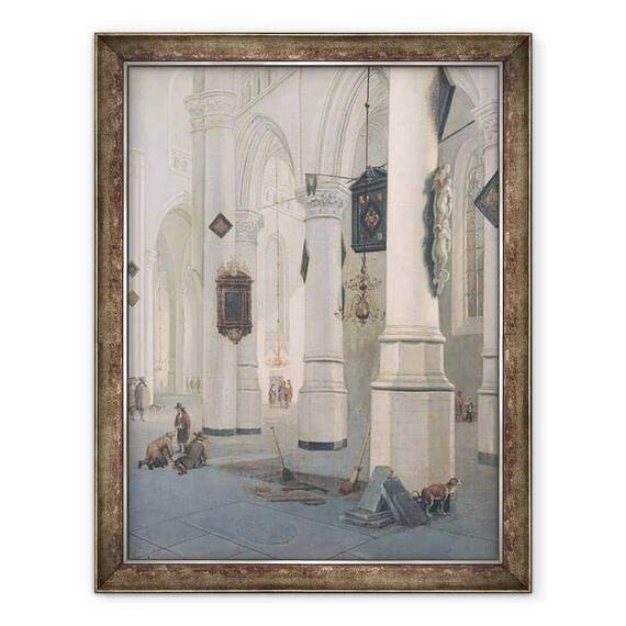 Tablou inramat - Emanuel de Witte - Interiorul bisericii - - Roveli
