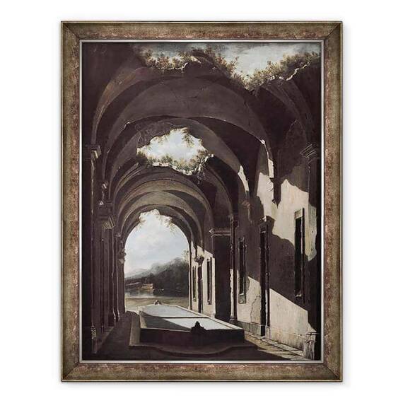 Tablou inramat - Viviano Codazzi - Ruinele intr-un peisaj - - Roveli