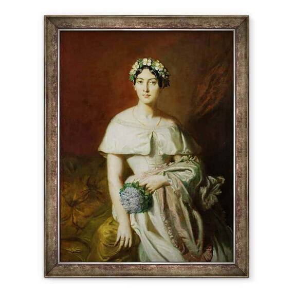 Tablou inramat - Theodore Chasseriau - Mademoiselle Marie-Therese de Cabarrus - - Roveli