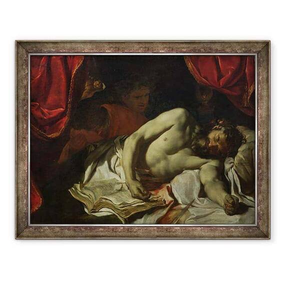 Tablou inramat - Charles Le Brun - Moartea lui Cato de Utica 95-46 i.Hr. 1646 - - Roveli
