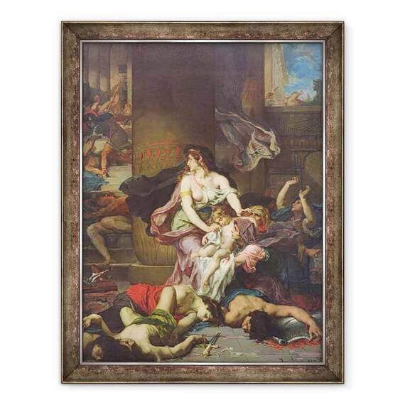 Tablou inramat - Henri Leopold Levy - Joash salvat de masacrul familiei regale - - Roveli