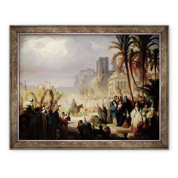 Tablou inramat - Louis Felix Leullier - Intrarea lui Hristos in Ierusalim - - Roveli