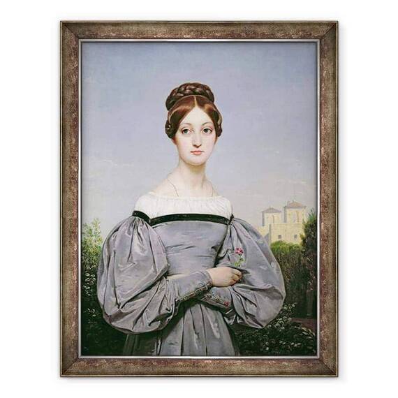 Tablou inramat - Emile Jean Horace Vernet - Portret De Louise Vernet 1814-45 Fiica Artistului - - Roveli