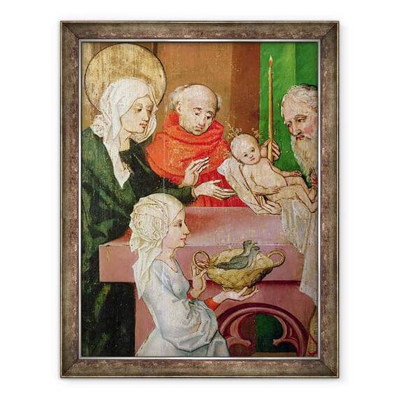 Tablou inramat - Martin Schongauer - Detaliu al prezentarii in Templu, de la altarul dominicanilor - - Roveli