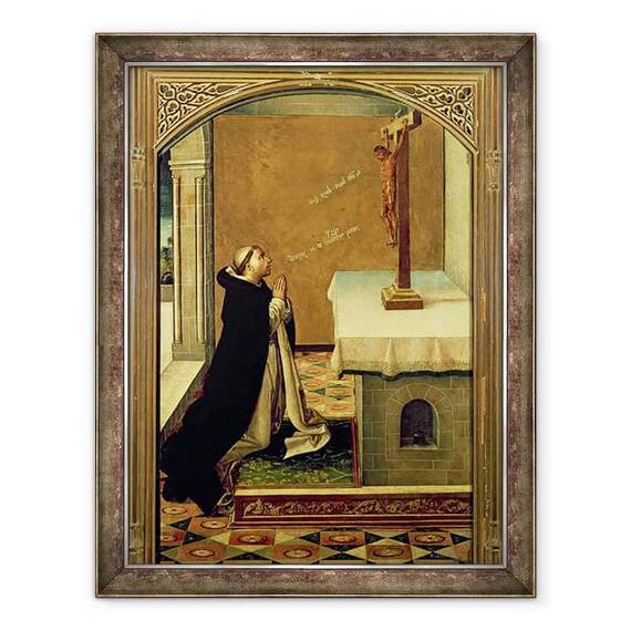 Tablou inramat - Pedro Berruguete - Sf. Petru Mucenic c.1205-52 la rugaciune - - Roveli