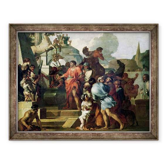 Tablou inramat - Sebastien Bourdon - Augustus 63-14 i.Hr. inainte de mormantul lui Alexandru al III-lea 356-323 i.Hr. cel Mare - - Roveli