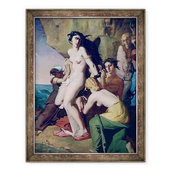 Tablou inramat - Theodore Chasseriau - Andromeda Legata de Stanca de Nereizi - - Roveli