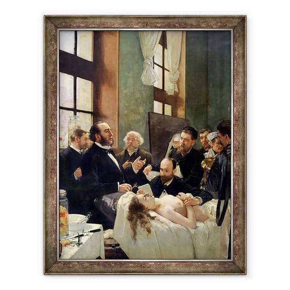 Tablou inramat - Henri Gervex - inainte de operatie, sau doctorul Pean preda la spitalul Saint-Louis. - - Roveli