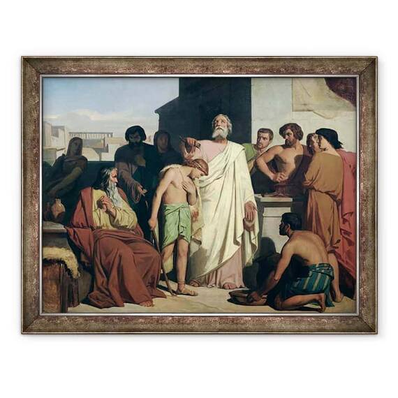 Tablou inramat - Felix-Joseph Barrias - Ungerea lui David de catre Samuel - - Roveli