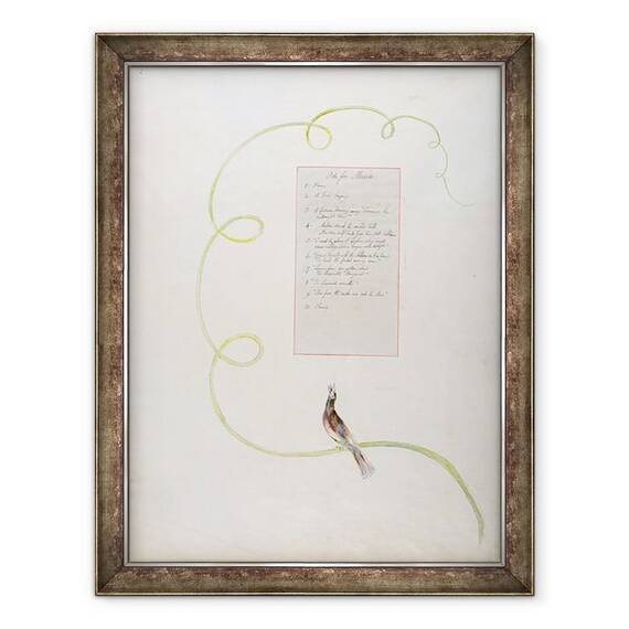 Tablou inramat - William Blake - Oda pentru muzica design 94 din Poemele lui Thomas Gri - - Roveli