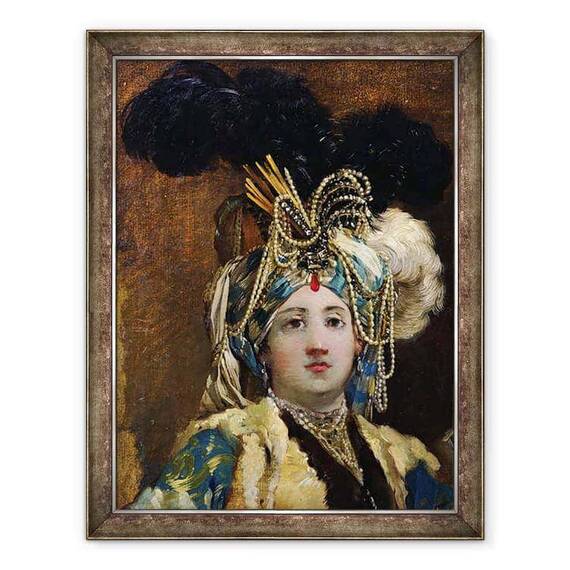Tablou inramat - Joseph-Marie Vien the Elder - A Sultana - - Roveli