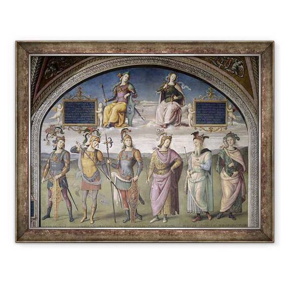 Tablou inramat - Pietro Perugino - Luneta norocului si temperantei, de la Sala dellUdienza - - Roveli