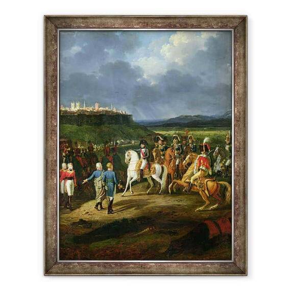 Tablou inramat - Hippolyte Lecomte - Prizonierii englezi de la Astorga fiind prezentati lui Napoleon Bonaparte 1769-1821 in 1809, detaliu II - - Roveli